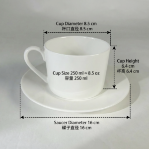 250 ml coffee cup saucer