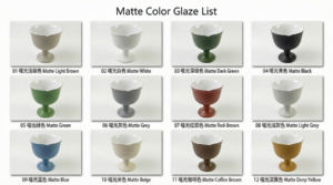 Matte color glaze list 4