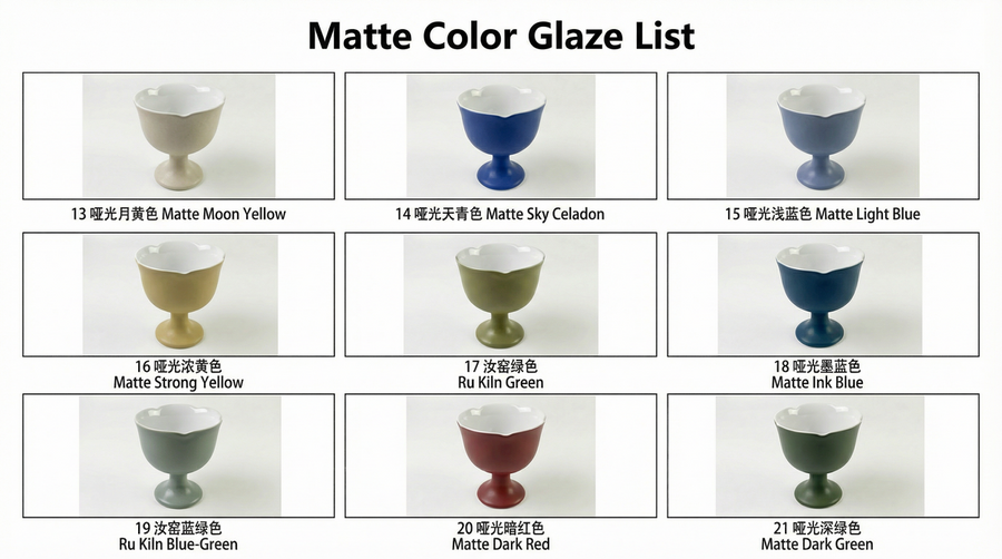 Matte color glaze list 5