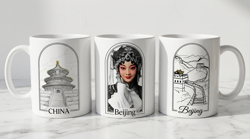 Beijing white mug
