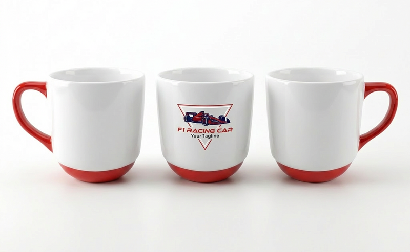 F1 racing car white mug