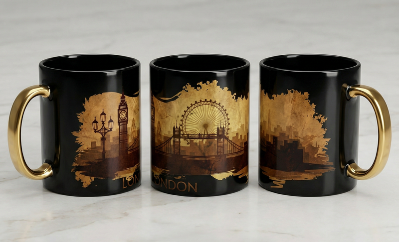 London Antique Black Mug