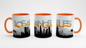 Los Angeles city skyline mug