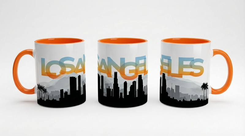 Los Angeles city skyline mug
