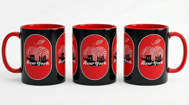 New york red and black mug