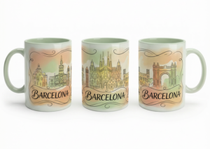 barcelona green mug
