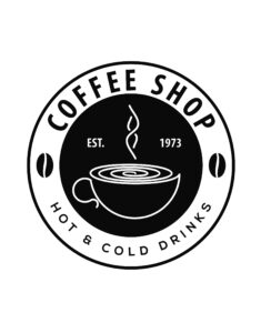 coffee shop porcelain logo