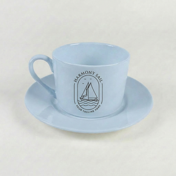 custom cup and saucer for sail club