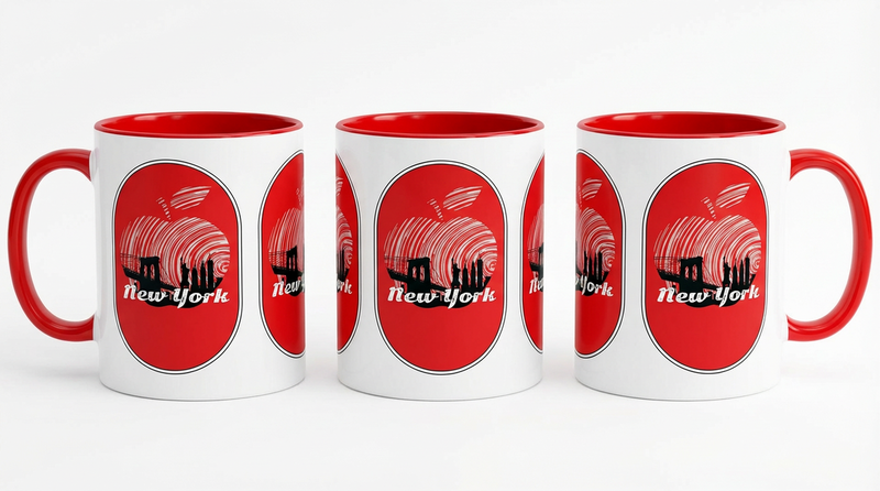 new york red and white mug