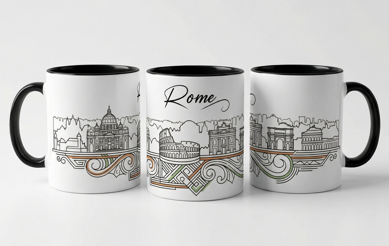 rome white mug