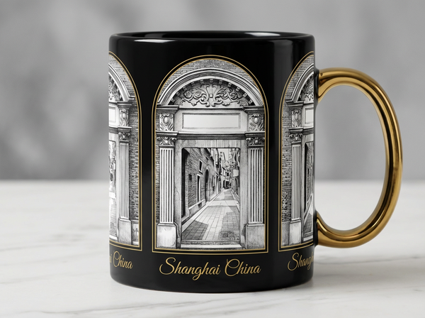 shanghai black mug