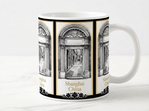 shanghai shikumen white mug