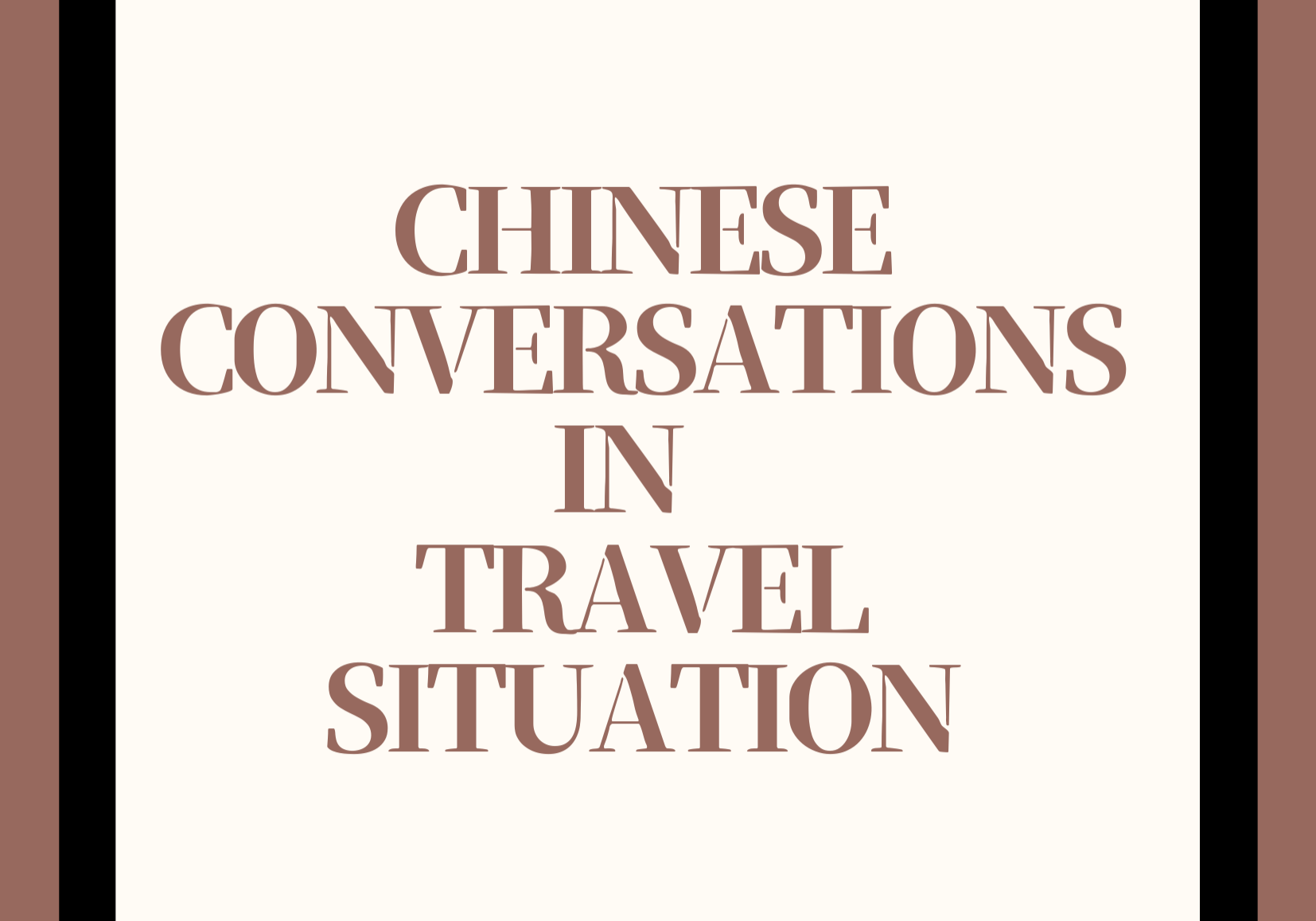 chinese converations in travel situation